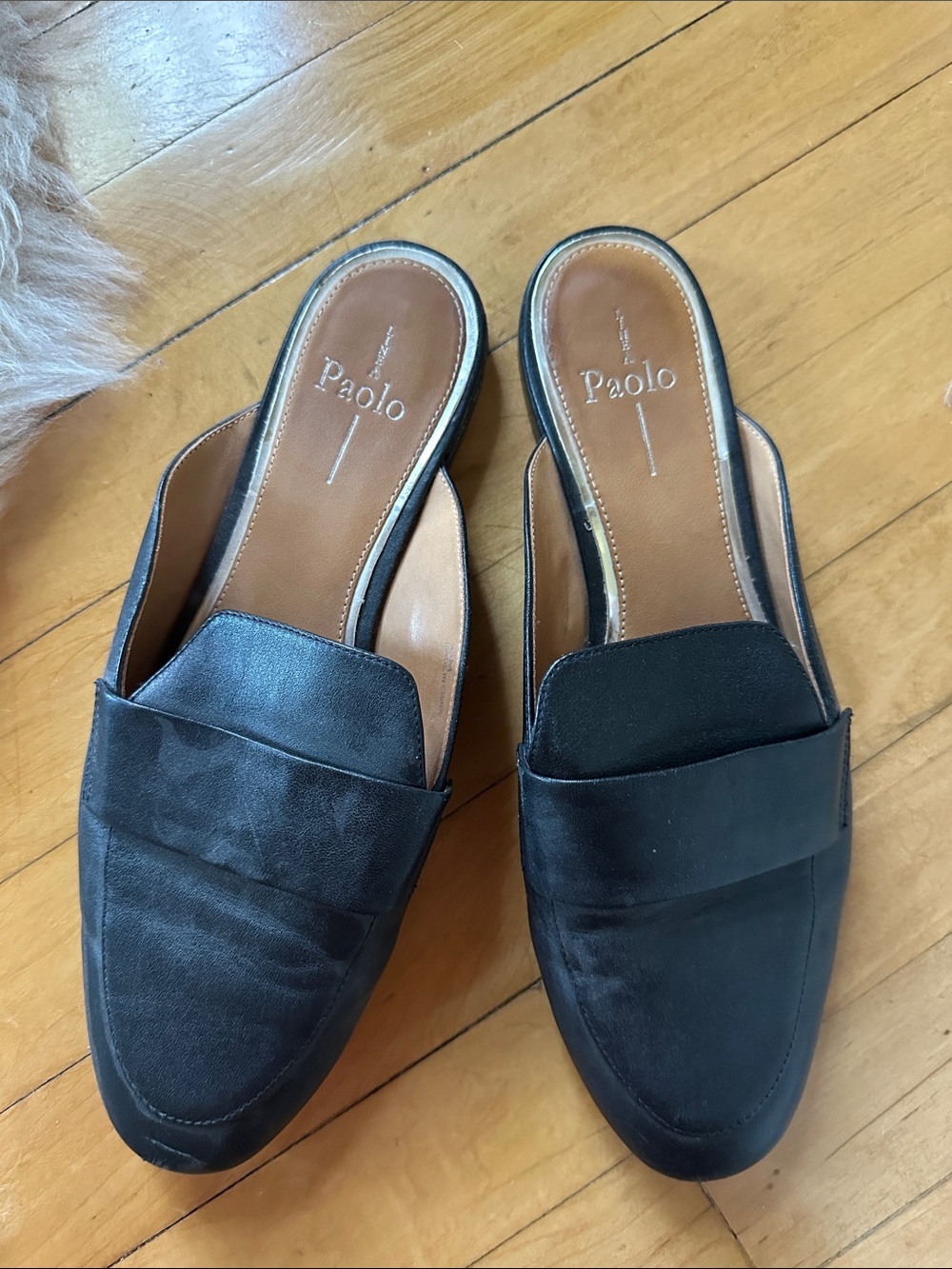 Paolo Black Slip-On Mule Loafers for Women